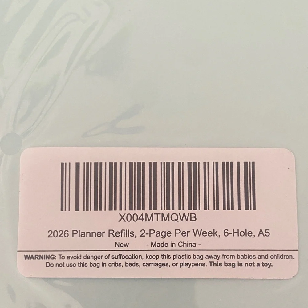 2026 Calendar Planner Refill